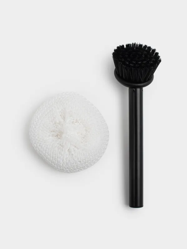 Detergent dispenser, 550 ml, organizer, Sponge / brush, Ceramic, Black, Total black, image-4