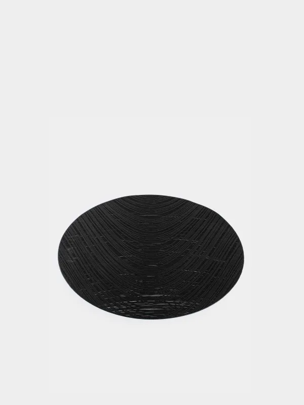 Napkin for appliances, 38 cm, PVC, round, black, Azhur Grid, image-1