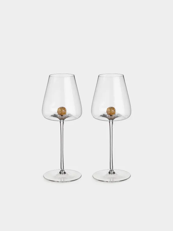 Drinking glass, 480 ml, 2 pcs, Crystal glass, Amber ball, Sorento, image-0