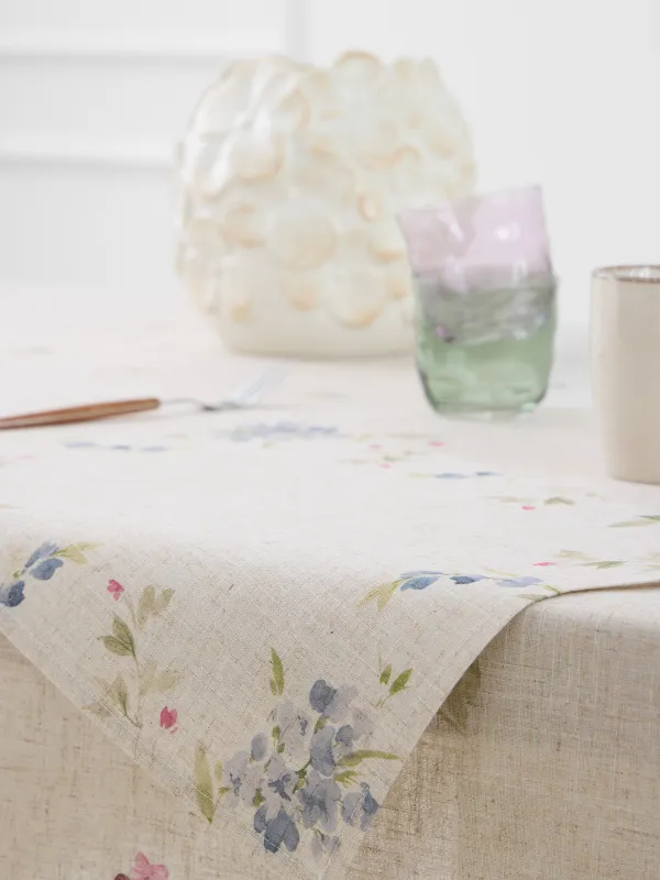 Placemat, 30x45 cm, polyester / linen, rectangular, beige, Flowers, Colorful flowers, image-3