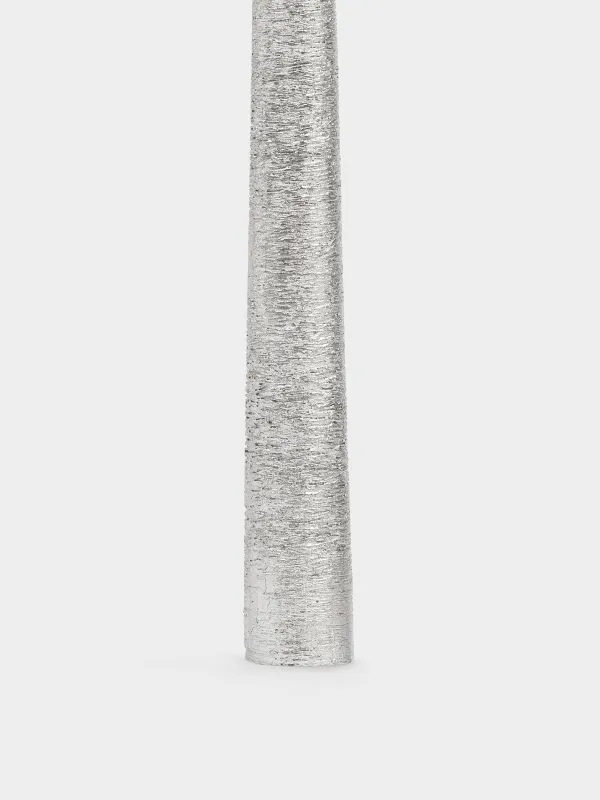 Candle, 25 cm, thin, silver, Galore candle, image-2