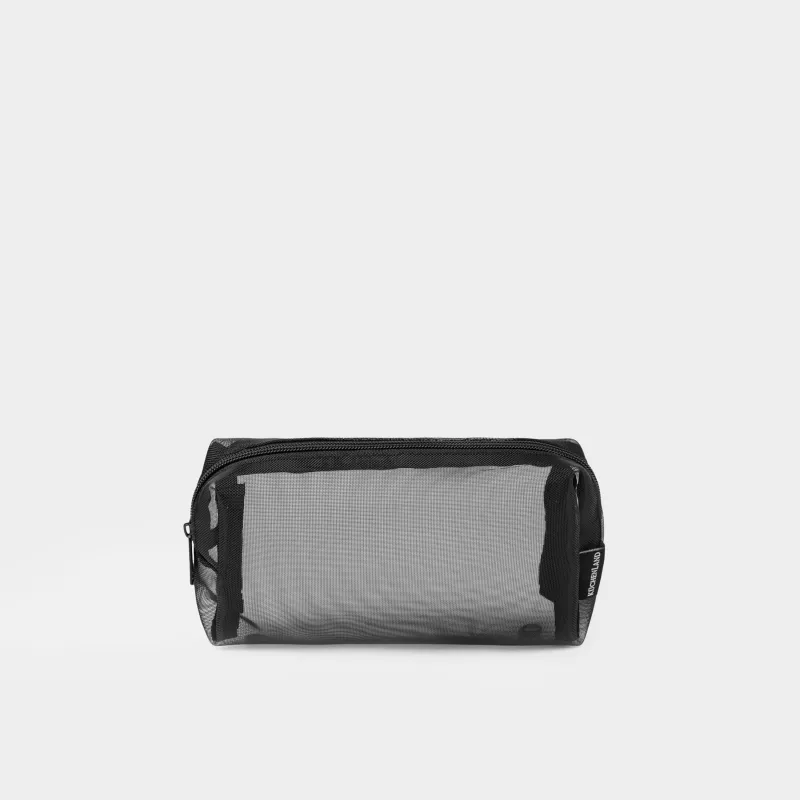 Cosmetic bag, 18x12 cm, Polyester, black, Mesh, Easy Travel