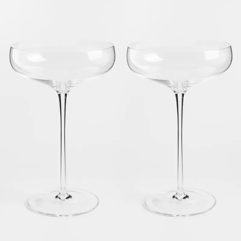 Champagne coupe glass, 250 ml, 2 pcs, crystal glass, Ferentino, image-0