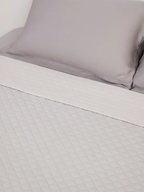 Bedspread, 220x240 cm, quilted, corduroy/microfiber, beige-gray, Stitch velvet, image-1