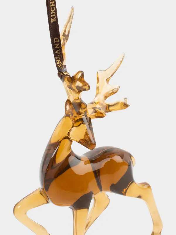 Christmas tree toy, 15 cm, acrylic, brown, Deer, Figure crystal, image-2
