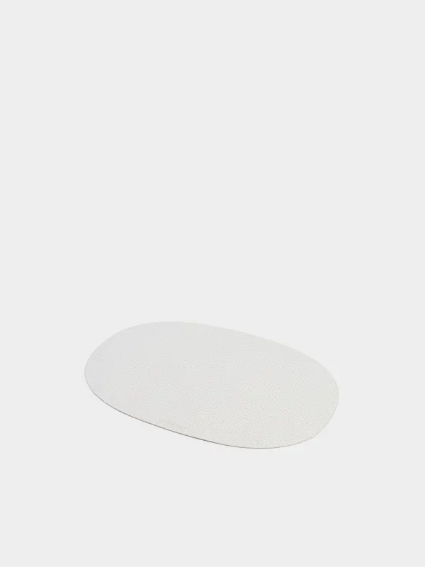 Placemat, 30x45 cm, PVC, oval, white, Silver drops, Rock, image-1