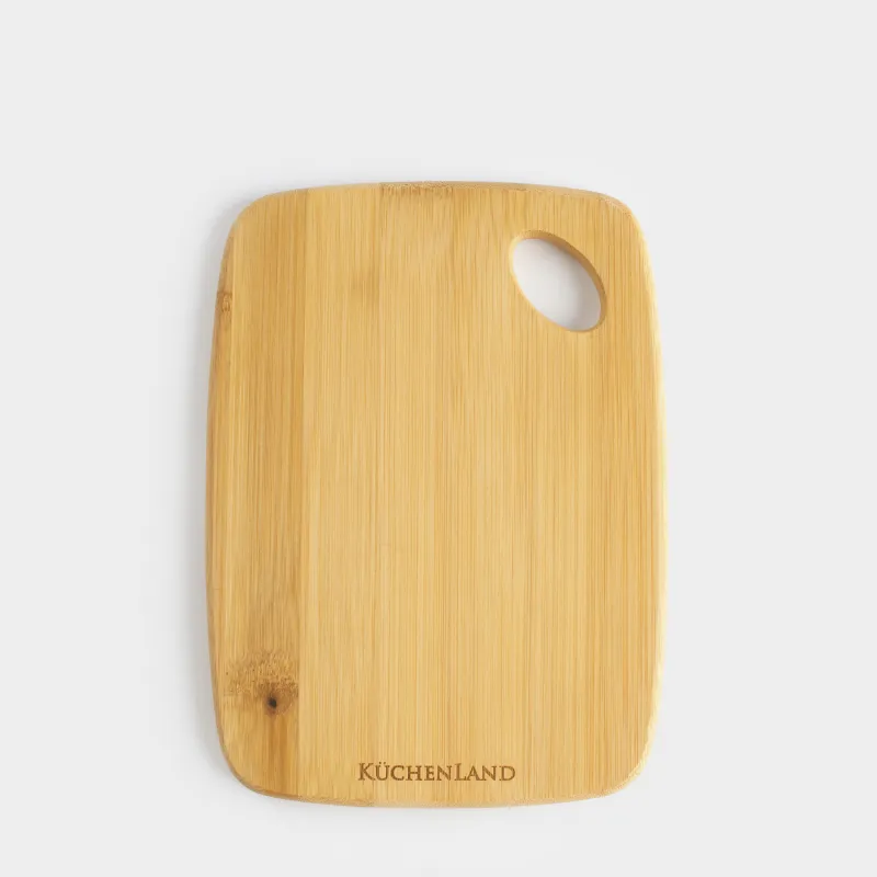Cutting board, 20х15 cm, rectangular, rounded, bamboo, Bamboo