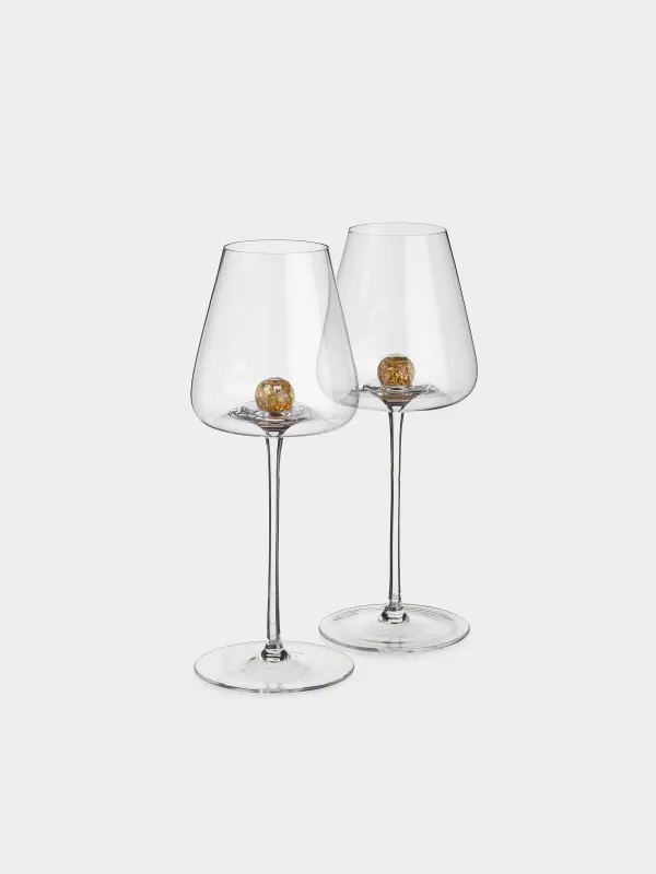Drinking glass, 480 ml, 2 pcs, Crystal glass, Amber ball, Sorento, image-1