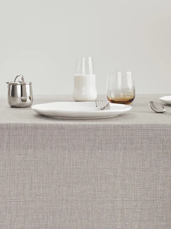 Tablecloth, 160x160 cm, fringed, polyester, grey melange, Beverin, image-4