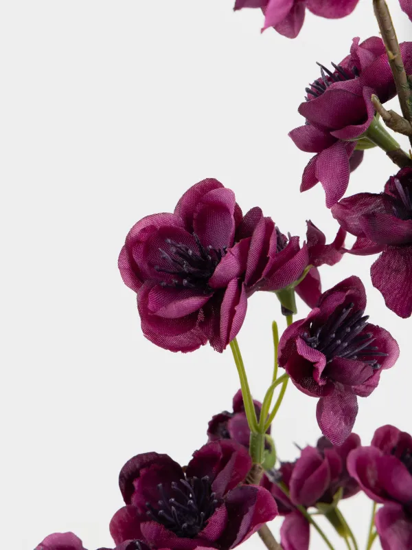 Decorative branch, 82 cm, plastic / polyester, Burgundy sakura, Flower garden, image-3