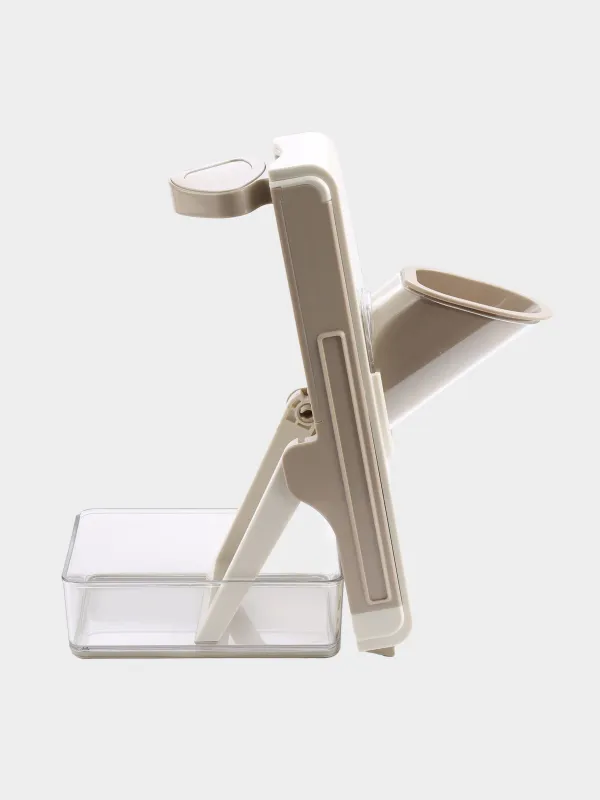 Vegetable slicer, 29 cm, 3 in 1, plastic / steel, beige/gray-brown, Soft, image-3