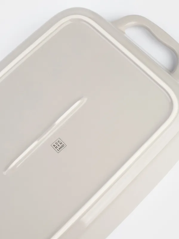 Baking dish, 34x25 cm, ceramic, rectangular, milky beige, Flowers, Florin, image-5