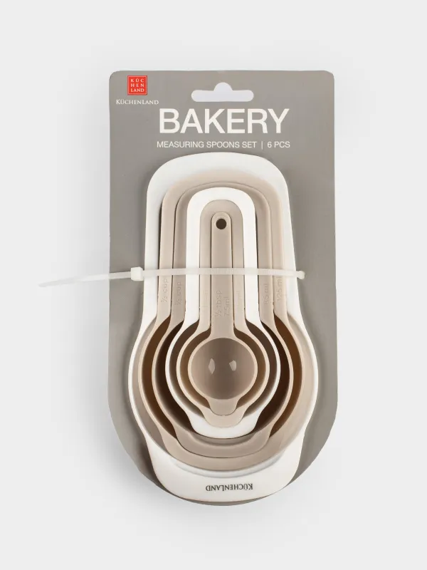 Measuring spoon set, 6 pcs, plastic, beige-cream, Bakery, image-8