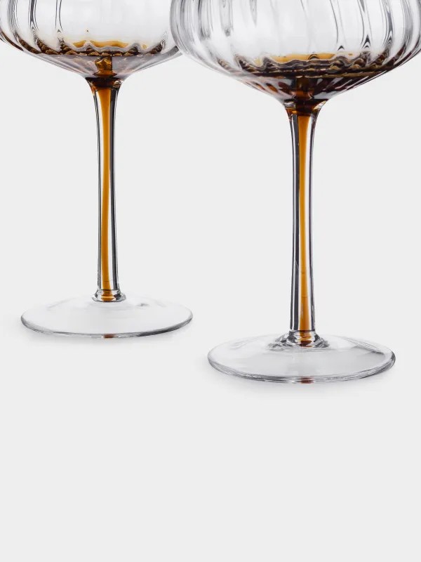 Drinking glass, 260 ml, 2 pcs, glass, brown gradient, Felino, image-3