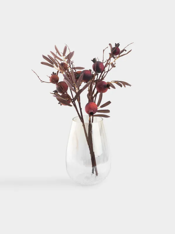 Flower vase, 26 cm, glass, beige gradient, Craquelure, Ice, image-4