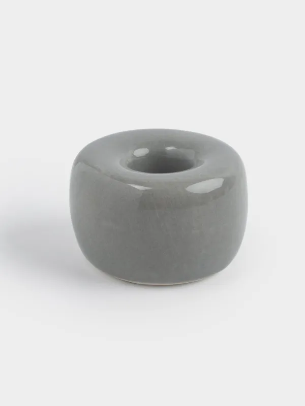 Toothbrush holder, 4 cm, porcelain P, gray, Minito, image-0