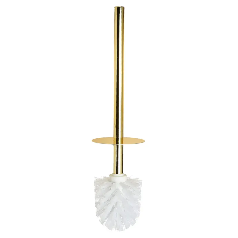 Toilet brush, 26 cm, with stand, plastic / ceramic, white and gold, Freya, image-2