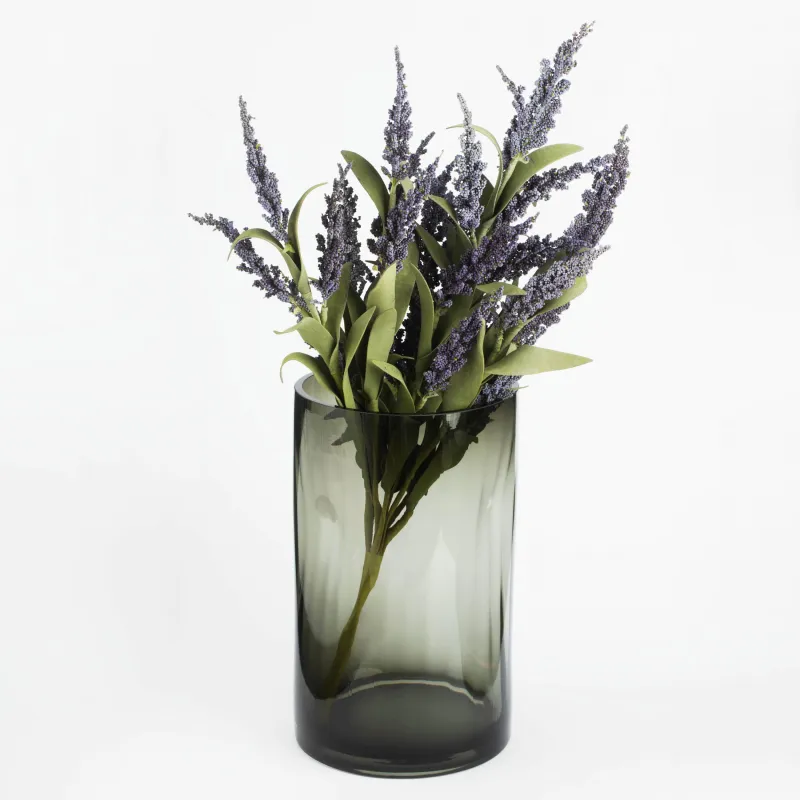 Flower vase, 25 cm, glass, grey, Brinicle, image-5