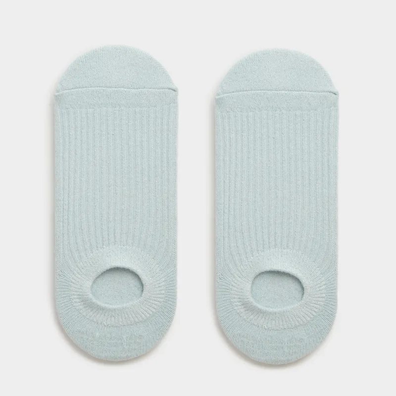 Women's no-show socks, size 36-38, cotton / nylon, blue, Glint