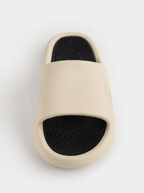 Men's slippers, size 42-43, EVA, milky black, Bouncy, image-3