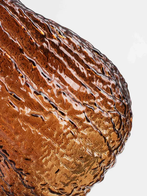 Flower vase, 24 cm, glass, brown, Frozen, image-3