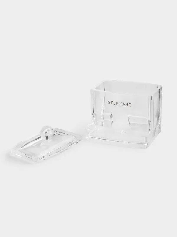 Cotton swabs container, 9x10 cm, with lid, plastic, Basic font, image-4