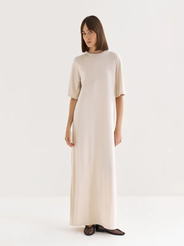 Women's dress, homewear, maxi, size S, viscose / polyester, graphite, Callisto, image-0