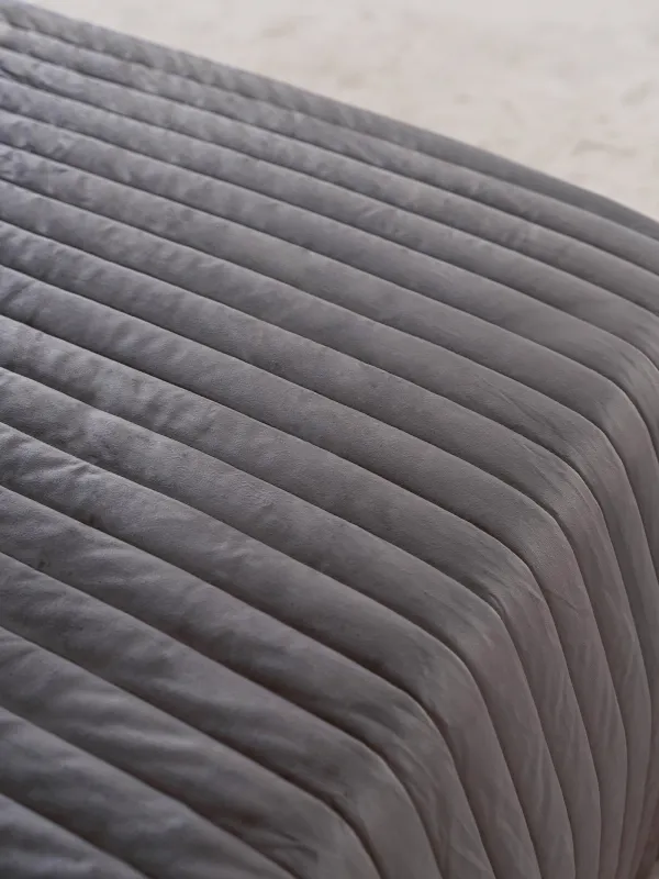 Bedspread, 220x240 cm, quilted, velvet/microfiber, grey, Stitch velvet, image-3