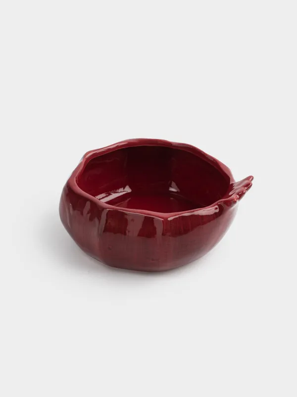 Bowl, 14x6 cm, ceramic, milky burgundy, Pomegranate, Pomegranate, image-1