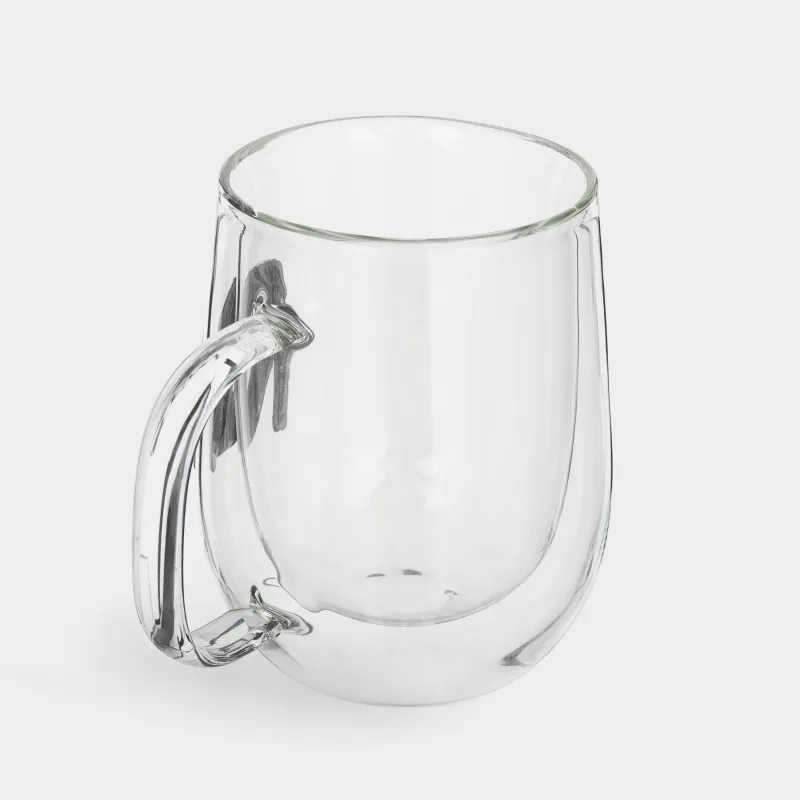 Mug, 350 ml, glass B / metal, silver, Virgin, Air zodiac, image-1