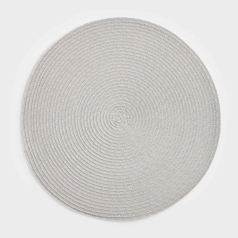 Placemat, 38 cm, polypropylene/PET, round, beige, Basic
