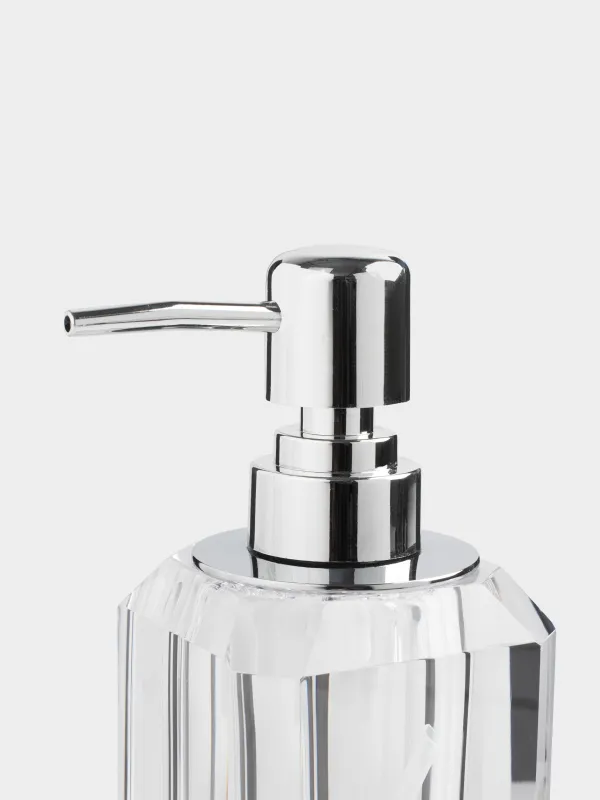 Liquid soap dispenser, 200 ml, Glass / metal, Facets, Shower Crystal Glance, image-4