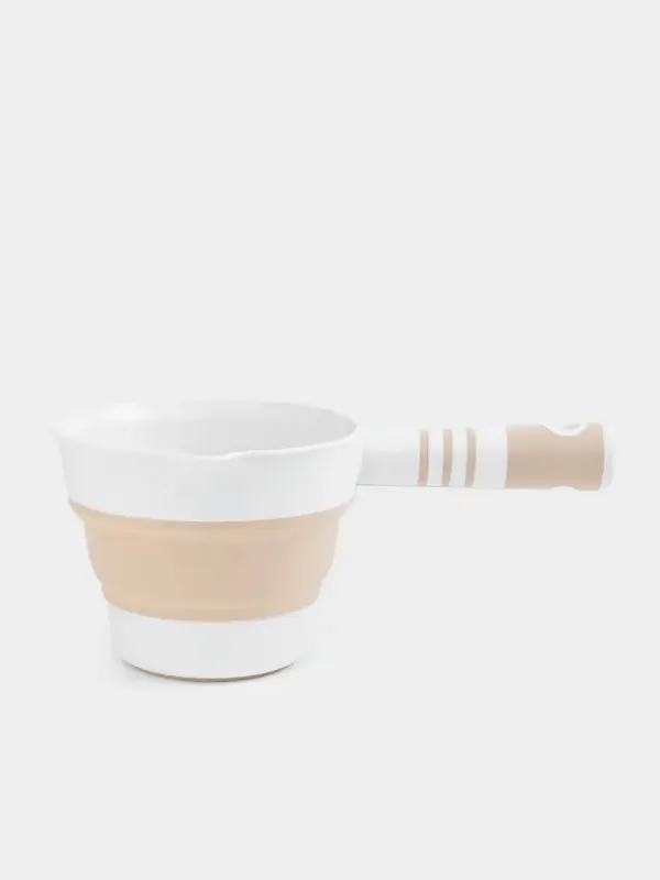 Saucepan, 15 cm, 1 L, foldable, plastic / rubber, beige, Foldaway, image-0