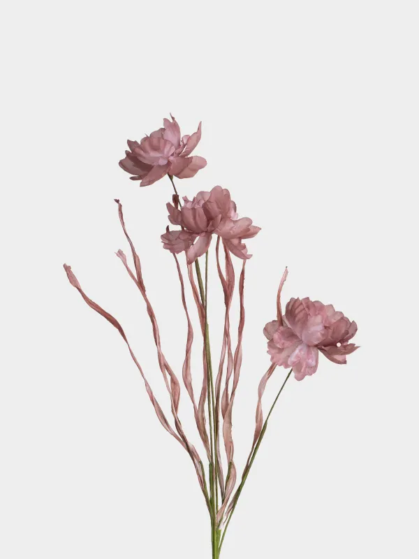 Decorative branch, 60 cm, polyester / plastic, Pink poppy, Poppy garden, image-1