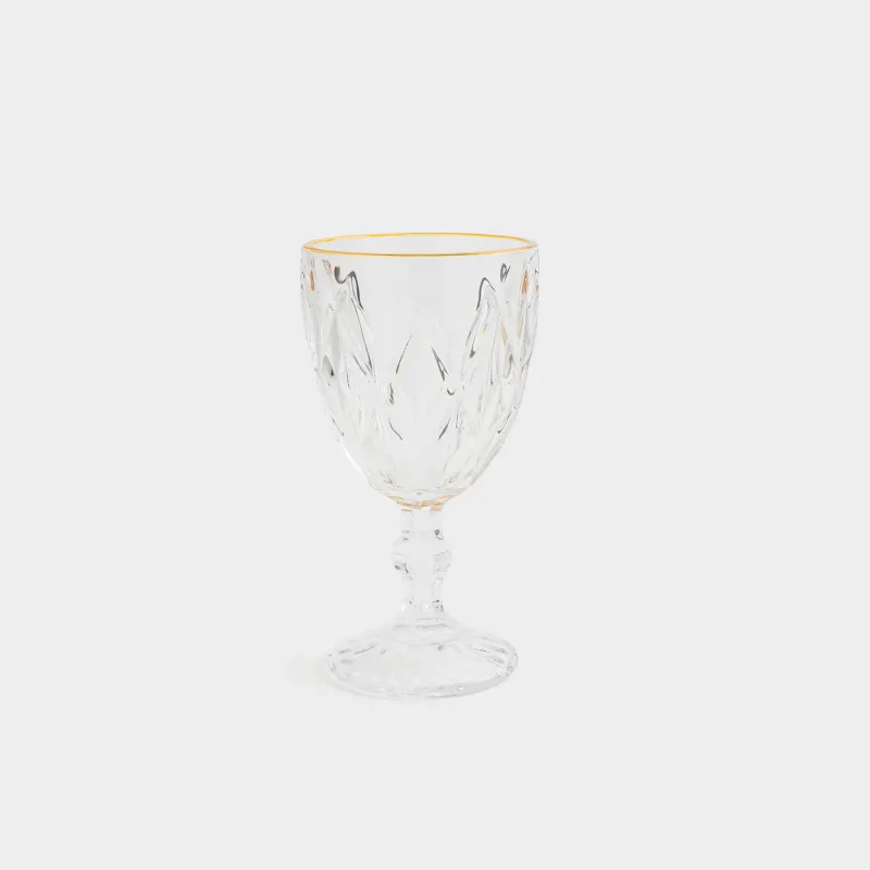Drinking glass, 300 ml, glass R, with golden edging, Rhomb gold