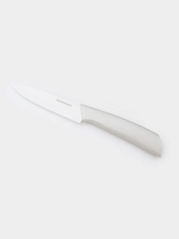Paring knife, 10 cm, with case, ceramic/plastic, milk, Regular, image-2