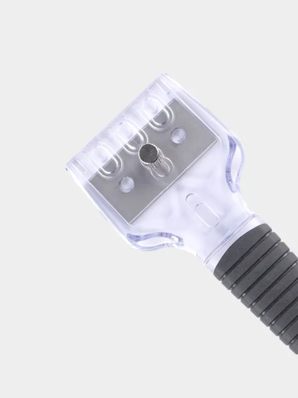 Glass ceramic plate scraper, 16 cm, 3 blades, plastic / steel, Black, Black style, image-1