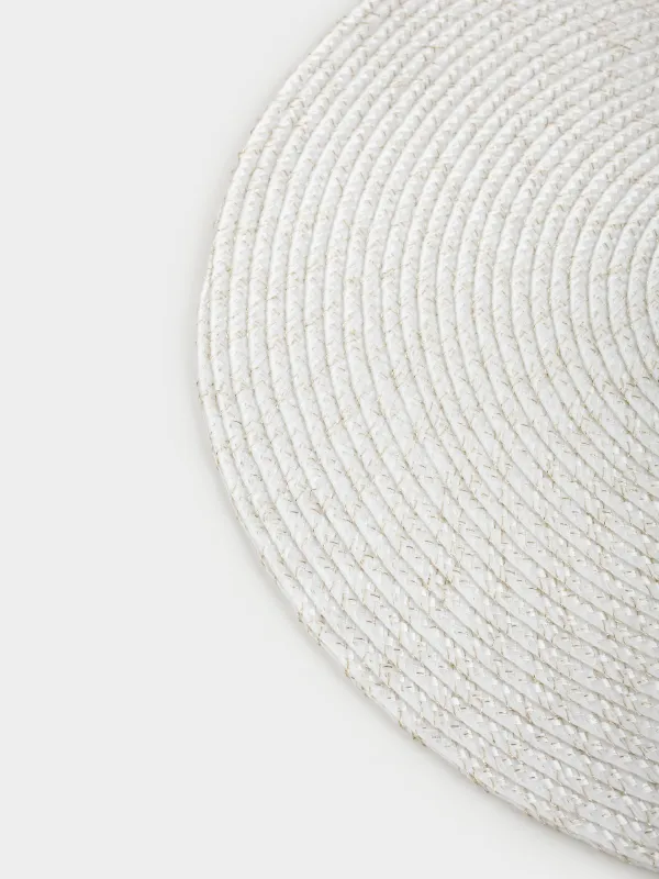 Placemat, 38 cm, polyester, round, milky, Ring mix, image-2