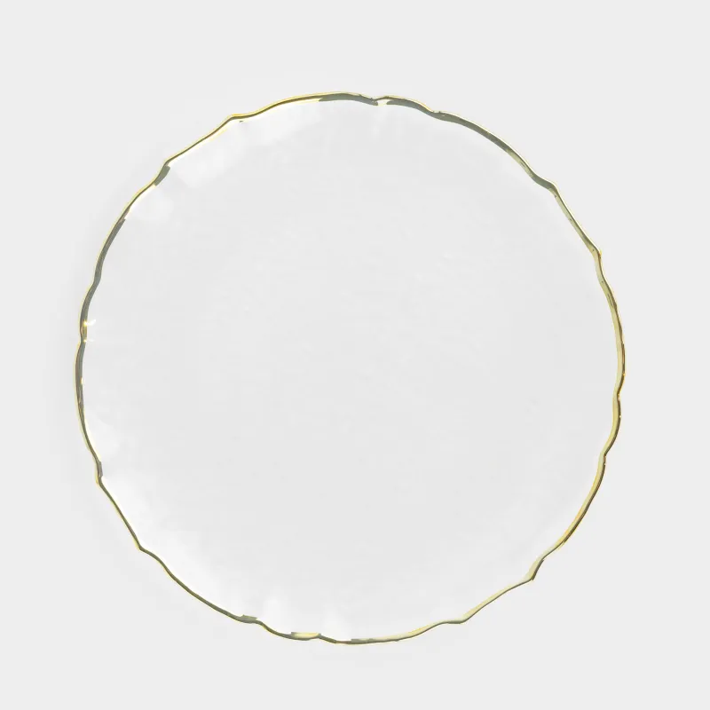 Charger plate, 33 cm, glass, with golden edging, Nautilus gold