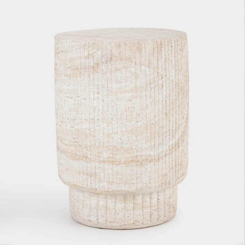 Coffee table, 47x34 cm, magnesium / fiberglass, round, beige, Antic