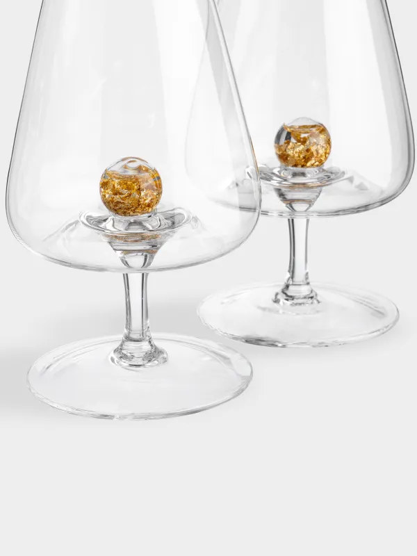 Drinking glass, 430 ml, 2 pcs, crystal glass, Amber ball, Sorento, image-2