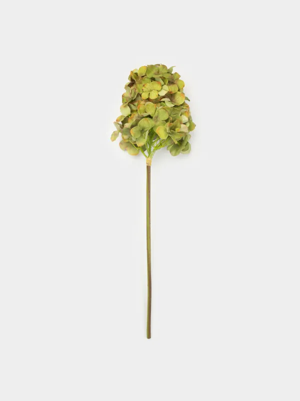 Decorative branch, 56 cm, polyester / metal, Green hydrangea, Flower garden, image-0