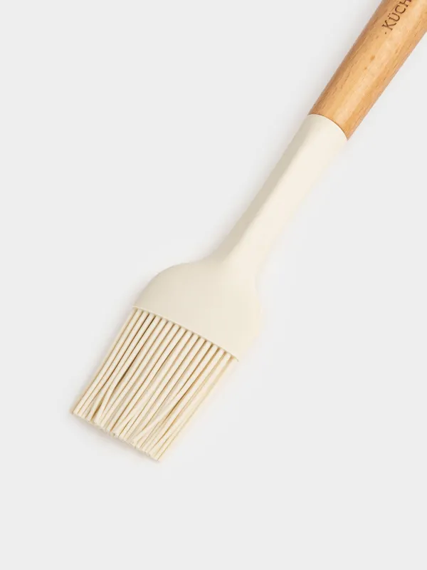 Pasrty brush, 23 cm, silicone/wood, milky, Legerity, image-3