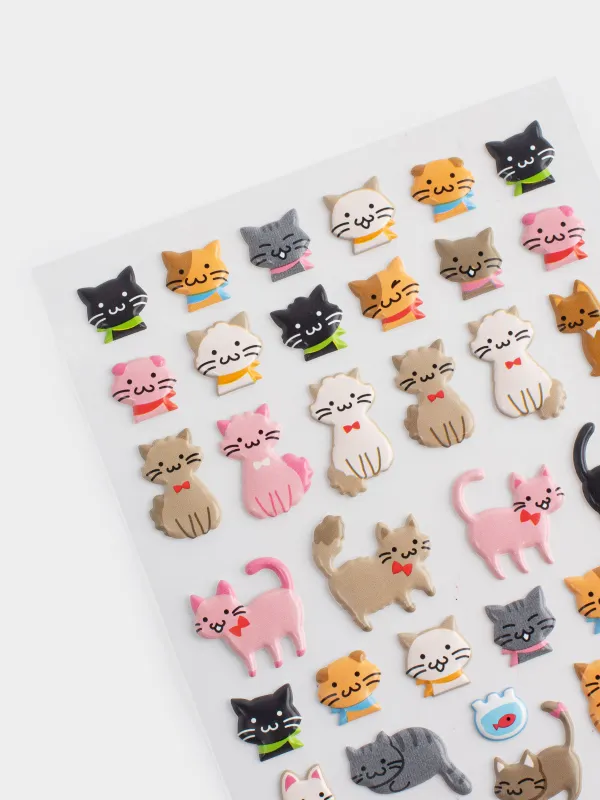 Sticker set, 19x10 cm, 40 pcs, disposable, PVC, Cats, Cat, image-1