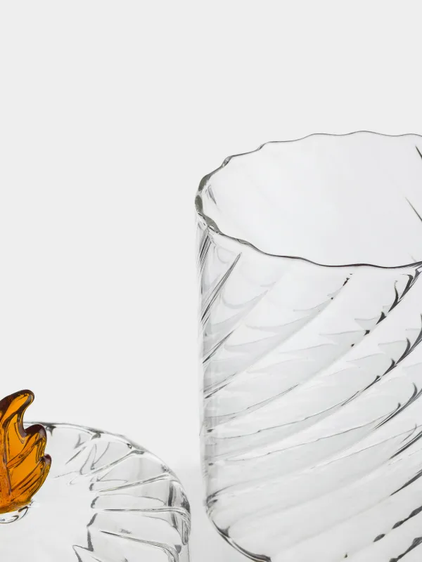 Storage container, 11x13 cm, 800 ml, glass B, Amber leaf, Naiad, image-4