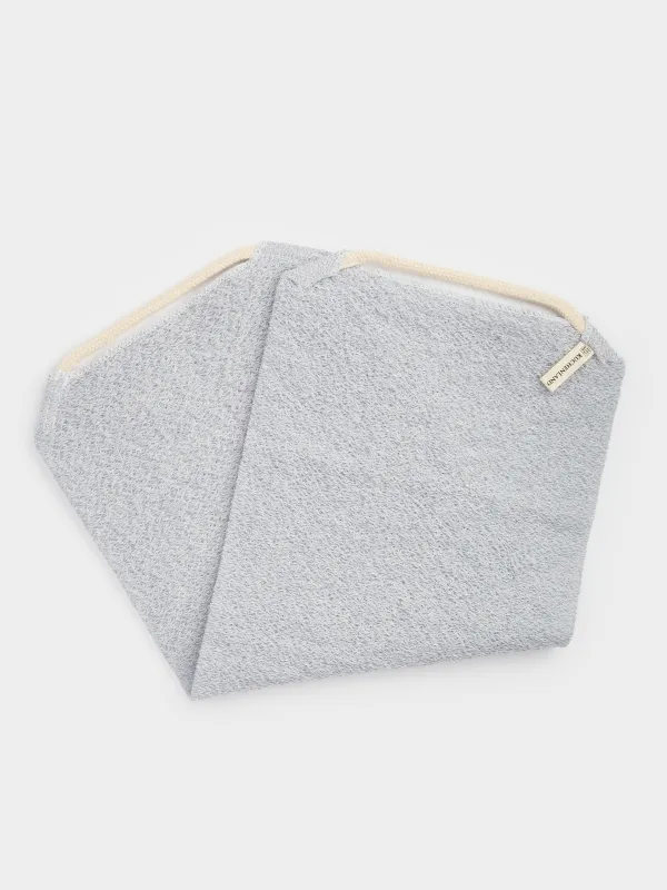 Washcloth-tape for washing the body, 45x21 cm, nylon / cotton, gray-blue, Unique spa, image-0