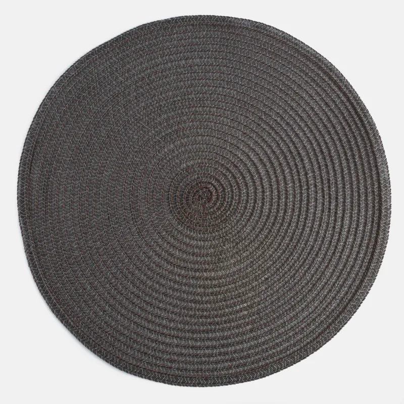 Placemat, 38 cm, polypropylene/PET, Round, Graphite, Basic