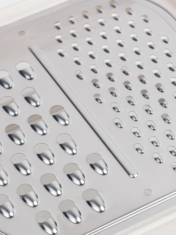 Grater, 14x14 cm, with container, steel/plastic, dairy, Soft kitchen, image-4