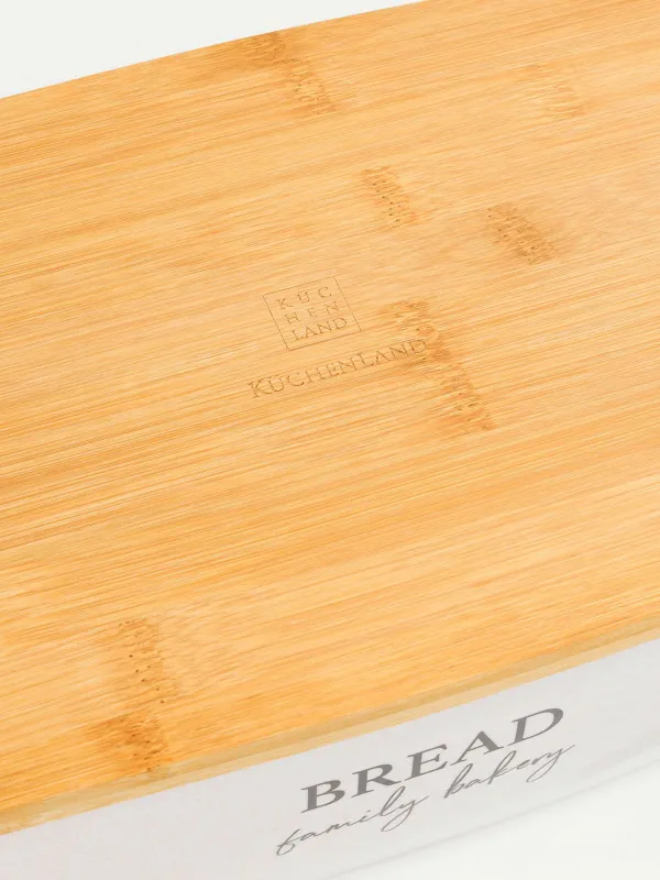 Bread box, 37x21x13 cm, with cutting board, bamboo, oval, Dairy, Bread/Bakery, Course, image-5