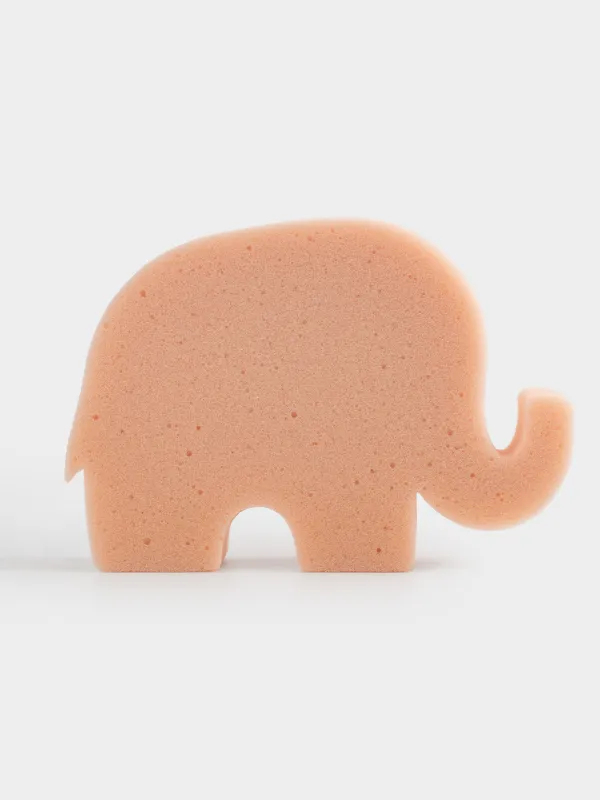 Body sponge, 12 cm, Children's, polyurethane, beige, Elephant, Childhood, image-1